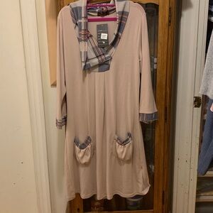 Reborn Plaid Accent Pink Dress